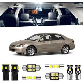 12-Pieces Accord LED Interior Light Kit for Honda Accord 1998 1999 2000 2001 2002 White 6000K Interior LED Lighting Package + License Plate Lights, Install Tool