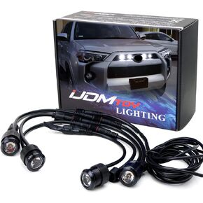 iJDMTOY 4 قطع مجموعة 3 وات عالية الطاقة LED شبكة تركيب مجموعة الإضاءة المتوافقة مع Toyota FJ Cruiser 4Runner Tacoma وما إلى ذلك، 2500K كهرمان بروجكتور عدسة بقعة شعاع LED أضواء