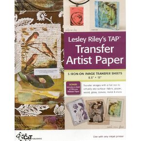 حزمة من 5 ورقات فنية لنقل الصور من Lesley Riley's TAP: 5 أوراق نقل صور يمكن كيها مقاس 8.5 × 11