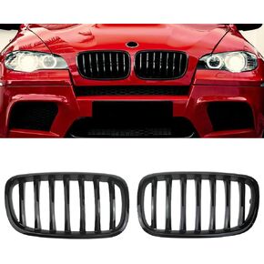شبكة شبكية أمامية سوداء لامعة متوافقة مع شبكة BMW X5 F15 X6 F16 X5M X6M 2014-2018