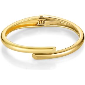 HZMAN Cuff Bracelets for Women 14K Gold Plated Thin Open Cuff Bangle Bracelets Minimalist Hinge Wrist Cuff Bracelet Jewelry Gift