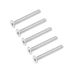 uxcell M8x60mm Flat Head Machine Screws Inner Hex Screw 304 Stainless Steel Fasteners Bolts 5Pcs