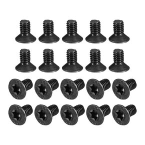 uxcell M4-0.7x12mm Flat Head Torx Anti Theft Machine Screws, 20Pcs 10.9 Grade Alloy Steel, Torx Drive, Countersunk Head, Full Thread, Black Oxide Finish