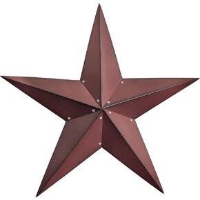 24Inch Metal Barn Star Wall Decor-Red Barn Star for Outside Texas Stars Art Rustic Vintage Western Country Home Farmhouse Decoration