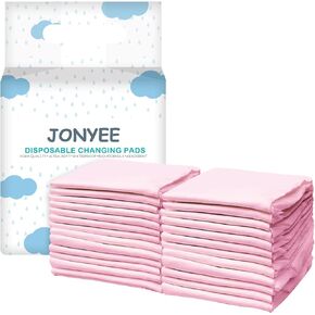 Disposable Pads for Changing Diapers with Super Absorbent and Leak Proof, 17"x 24" 4-Layer Quick Dry Pet Pads for Dogs Pee Training,Soft for Newborn Baby and Incontinence Adults -Pink(25P)