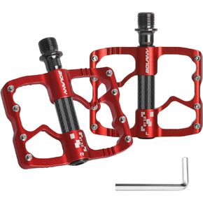 BOLANY MTB/Road Bike Pedals Bicycle Lightweight Flat Pedals CNC Aluminum 3 Bearings Clipless Mountain Pedals for BMX Ebike City Gravel Bike 9/16"