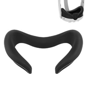 Geekria VR Silicone Face Pad Cover Compatible with Meta Q3, Washable Lightproof Anti-Leakage Cushion Pad Mask, VR Headset Face Shield (Black)