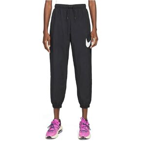 Nike Women's Essential Mid-Rise Pants (Black/White) Size Small (US, Alpha, Small, Regular, Regular, Black|White)