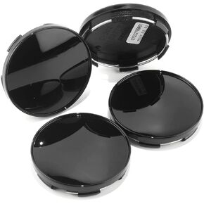 Wheel Center Caps 69mm 2.7in Universal Snap-in Wheel Center Hubcaps Rim Center Cover Replacement High Black, Outer 69mm/2.7in Inner 64mm/2.52in - 4Pcs