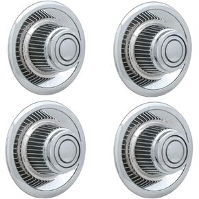 OxGord Rally Wheel Center Caps (Pack of 4) Best for GM Classic Car Accessories Snaps Over 14x6, 14x7, 15x6, 15x7, 15x8 & 15x10 Rim-High Hat Derby Cap Cover is 7" Diameter, 3X Chrome Plated ABS Plastic