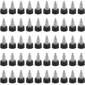 PATIKIL Twist Bottle Caps, 50Pcs 24/410 Squeeze Bottle Cap Replacement Caps for Water Glue Dispensing Bottles Dispensing Caps Paint Bottles, Black