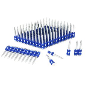 MTSD-32 12 Gauge 1 1/4 Inch X .109 Inch Smooth Shank Plastic Collated Concrete and Steel Drive Pin Mechanical Galvanized for Gas Power Concrete and Steel Nailer 1000 PCS/Box (1 box)