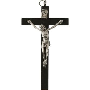 Devon Trading Small Black Wood Crucifix, 4"