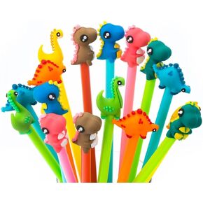 Cute dinosaur black ink pens,Cartoon fun kawaii writing gel pens for kids office school supplies,16pcs Set (cute dinosaur)…
