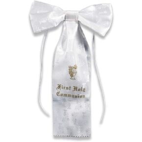 White Chalice Brocade Bow First Communion Arm Band