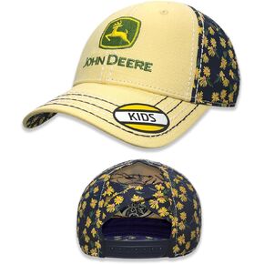 John Deere Kids Flower Pony Tail Baseball Cap Hat Yellow