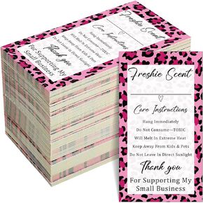 Teling 300 Pcs Freshie Care Instruction Stickers Car Freshie Scent Label Stickers 2 x 3.5 Inches Waterproof Warning Labels Supplies for DIY Crafts(Black White)