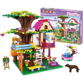 HOGOKIDS Tree House STEM Building Toy - Creative Construction Set 613PCS Forest House Building Bricks | Treehouse with Fountain and Animals, Building Block Toy for 6 7 8 9 10+ Girls Boys Best Gift