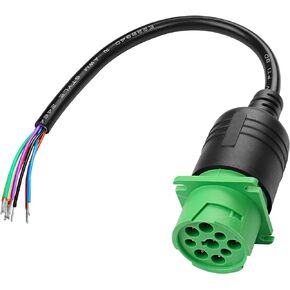 MEIRIYFA Type 2 J1939 Pigtail Cable j1939 9Pin Female Open end Bare Wire Adapter Auto Diagnostic Cable for Trucks and Cars-30CM