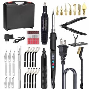 3D Print Finishing Tools, 3D Printing Smoothing Tools Kit Includes Digital Soldering Iron, Deburring Tool, Electric Polishing Machine and ABS Storage Toolbox for 3D Print Trimming Modifying