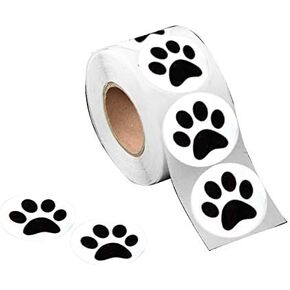 Paw Print Heart-Shaped Stickers for Animal Cruelty Awareness - Stickers for Pet Lovers, Pet Businesses, Animal Clinics, Labels, Scrapbooks and More! Stickers (1 Roll - 250 Stickers)