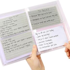 3x5 Index Card Holder Clear Plastic Organizer for Recipe Flashcard Notecard, 40 Pages can Hold 160pcs Cards