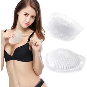 queensecret Breathable Silicone Bra Inserts,Honeycomb Semi-Adhesive Breast Enhancer Perforated Push Up Booster Pads