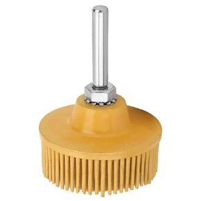 Bristle Brush Disc 2 Inch Rubber Brush Abrasive Attachment Abrasive Coating Removal Disc for Burr Rust Removal Polishing Grinding(Yellow)