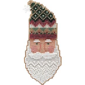 Kris Kringle Beaded Counted Cross Stitch Ornament Kit Mill Hill 1999 Charmed Santa Faces MHCSF17