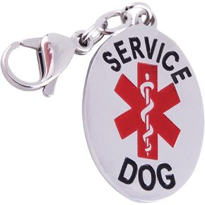 Doggie Stylz Service Dog Cat Official ID Tag. Hang from a Collar, Vest, Harness or Leash. Great Form of Identification for Small to Large Breeds Service Dogs Protected by Federal Law