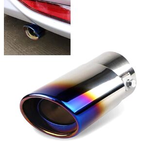 1 Pack Stainless Steel Exhaust Tip, Straight-type Tailpipe Muffler, Universal Automobile Modification Supplies, for Most Cars, Trucks and Vans (Black)