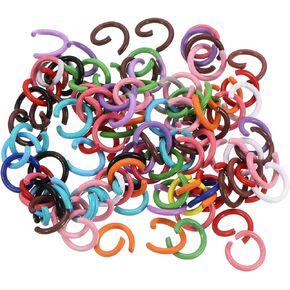 uxcell 200Pcs Open Jump Rings, 8mm Colorful O-Ring Connectors for DIY Crafts Bracelet Necklaces Jewelry Making, 1 Set of Multi Color