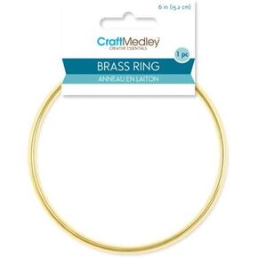 Craft Medley Brass Rings, 6in, Round, 1-Piece, 6"