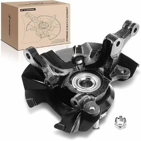 A-Premium Front Steering Knuckle & Wheel Bearing Hub Assembly Compatible with Kia Rio 2006-2009, Rio5 2006-2009, Hyundai Accent 2006-2011, w/4-Lug, Left Driver Side, Replace # 517151G100