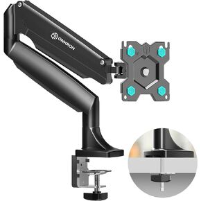 ONKRON Single Monitor Desk Mount for 13-32 Inch Screens up to 19.8 lbs, Gas Spring Monitor Arm for Desk with 75x75 / 100x100 VESA Mount - Full Motion Monitor Mount Arm Swivel Tilt & Rotation Black
