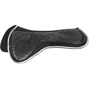 Acavallo 3D Spacer Fabric Lining Withers Free Gel and Memory Foam Close Contact Half Saddle Pad, Large, Black, Horse Equipment Accessories in Saudi Arabia