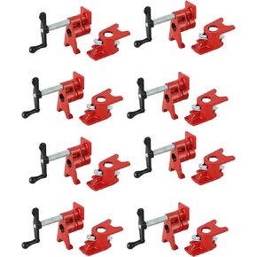 3/4" Wood Gluing Pipe Clamp Set | Professional Woodworking and Metalworking Clamps Tools with Unique Foot Design for Frame Assembly, Quick Release and Precision Gluing (4Pack, 3/4")