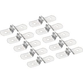 PATIKIL 0.2 inch/5mm Rigid Pipe Strap Clamp, 50 Pcs 304 Stainless Steel Two Hole U-shape Tube Clip Pipe Fasten Holder for Pipe Fixing