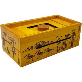 Project Genius True Genius - Pharoah's Tomb Puzzle Box- Gift Box Puzzle, Brain Teaser Box That Holds Gift Cards, Money, Artfully Crafted Wooden Puzzle, Secret Box, Gift Box, Puzzle Box