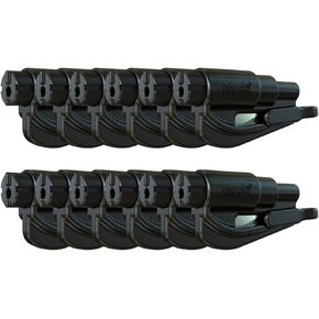 Resqme Family Pack of 12, The Original Emergency Keychain Car Escape Tool, 2-in-1 Seatbelt Cutter and Window Breaker, Made in USA, Black