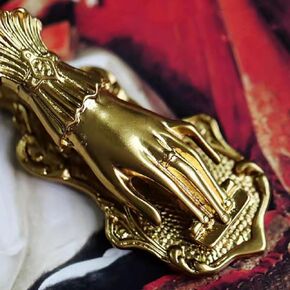 Brass Lady's Hand Journal Clip, Travelers Notebook Vintage Accessories, Planner Paper Clamp, Metal Sketches Decoration Poster Artboard Clip, Large and Heavy Page Clip, (Bronze)