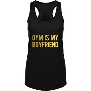 Workout Tank Tops for Women-Gym is My Boyfriend Womens Funny Saying Fitness Exercise Racerback Sleeveless Shirts