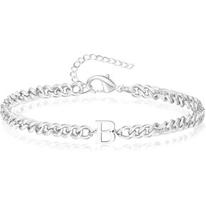 سوار فضي أولي للرجال والنساء، 2024 هدايا تخرج له يوم والدها حرف A-Z سوار ساحر سلسلة ربط كوبية أساور مطابقة هدايا عيد ميلاد للرجال والأب والنساء in Kuwait