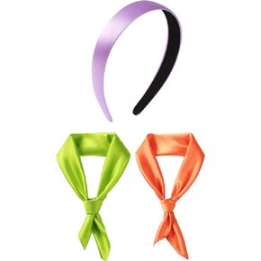 Women Costume Accessories Purple Headband Green Scarf Mens Orange Scarf Adult Halloween Party Cosplay Set