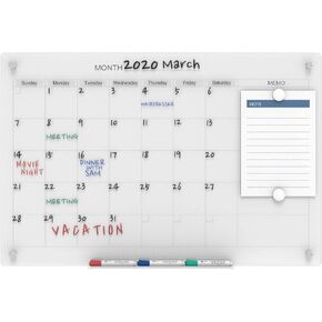 Audio-Visual Direct Magnetic White Glass Dry-Erase Board Set - 23 5/8 x 35 1/2 Inches -