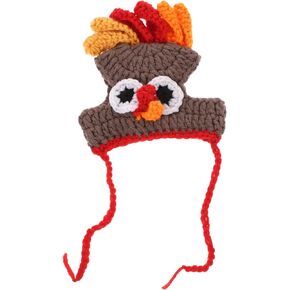 1pc Knitted Turkey hat pet Turkey Costume Dog Turkey Costume cat Thanksgiving Apparel Thanksgiving Dog Accessories Halloween Props Costume Poodle Dog Hat Yarn Toy Child The cat