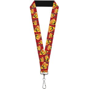 Buckle-Down Lanyard-1.0"-Pizza Man Plaid Red