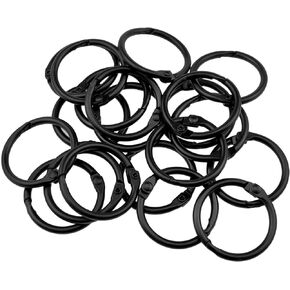 Binder Ring Black Metal Hinged Ring Book Binder Ring Stapler Hinged Buckle Ring Scrapbook Sketchbook Craft Album DIY Binding Ring -20PCS