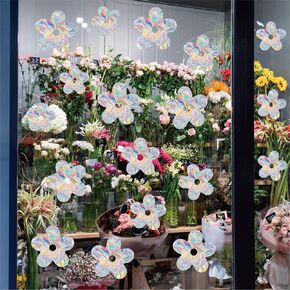 Window Clings, 26 pcs Flower Pattern, Static Anti Collision Decals