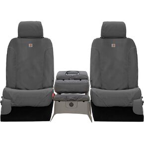 Covercraft Carhartt SeatSaver Custom Seat Covers for Select Chevrolet Silverado/GMC Sierra 1500/2500/3500 Models, SSC3458CAGY (1st Row 40/20/40 Bench Seat, Duck Weave Gravel)